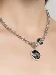 Серебряный цепочка на шею с подвеской женские