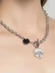 Серый цепочка на шею с подвеской женские