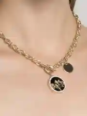 Золотистый хаки цепочка на шею с подвеской женские