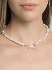Золотой ожерелье на шею из жемчуга