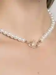 Золотой ожерелье на шею из жемчуга