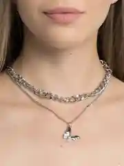 Серебряный цепочка на шею "Бабочка"