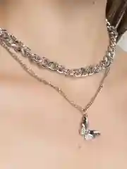 Серебряный цепочка на шею "Бабочка"