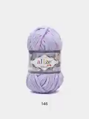 Сиреневый пряжа плюшевая Alize Velluto, 100% микрополиэстер, 100г, 68м, плюшевая, велюровая веллюто