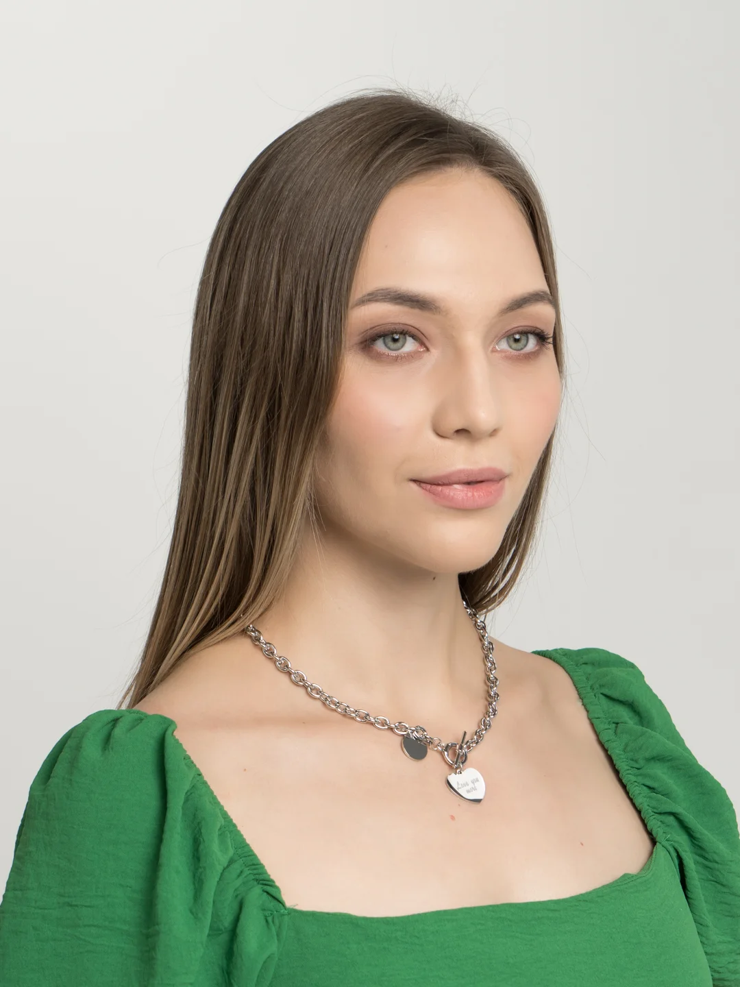 Серебряный цепочка на шею с сердцем