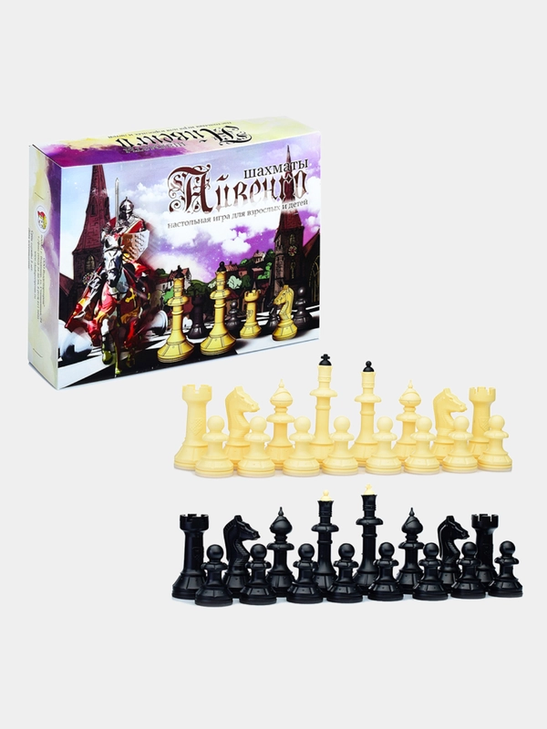Фигуры шахматные "Айвенго", высота короля - 10,4 см, без доски, в картонной упаковке