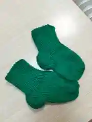 Зеленый носки зимние вязанные полушерсть ручная работа