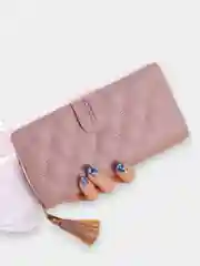 Фуксия женский кошелек из экокожи с кисточкой