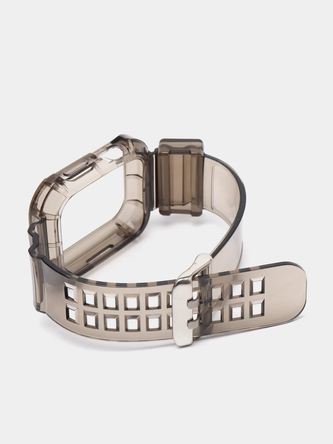 Черный ремешок силиконовый для Apple Watch 42/44/45 с защитой корпуса от повреждений