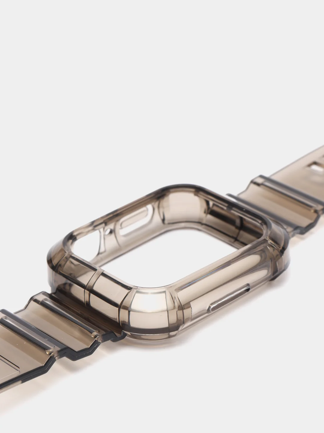 Черный ремешок силиконовый для Apple Watch 42/44/45 с защитой корпуса от повреждений