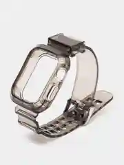 Черный ремешок силиконовый для Apple Watch 42/44/45 с защитой корпуса от повреждений
