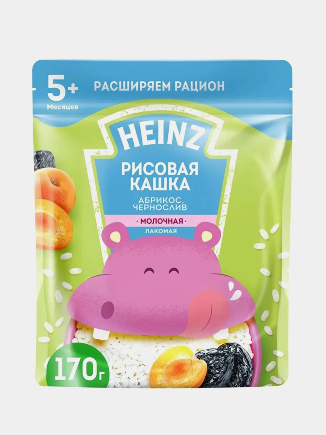 Каша детская Heinz "Лакомая", молочная, абрикос-чернослив, с 5 месяцев, 170 г