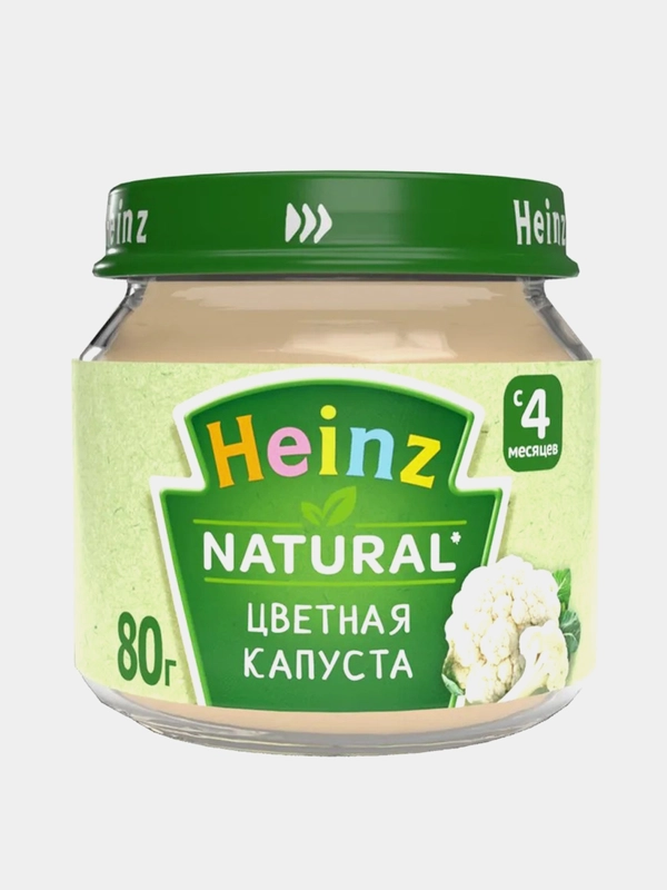 Пюре овощное Heinz, с цветной капустой, с 4 месяцев, 80 г