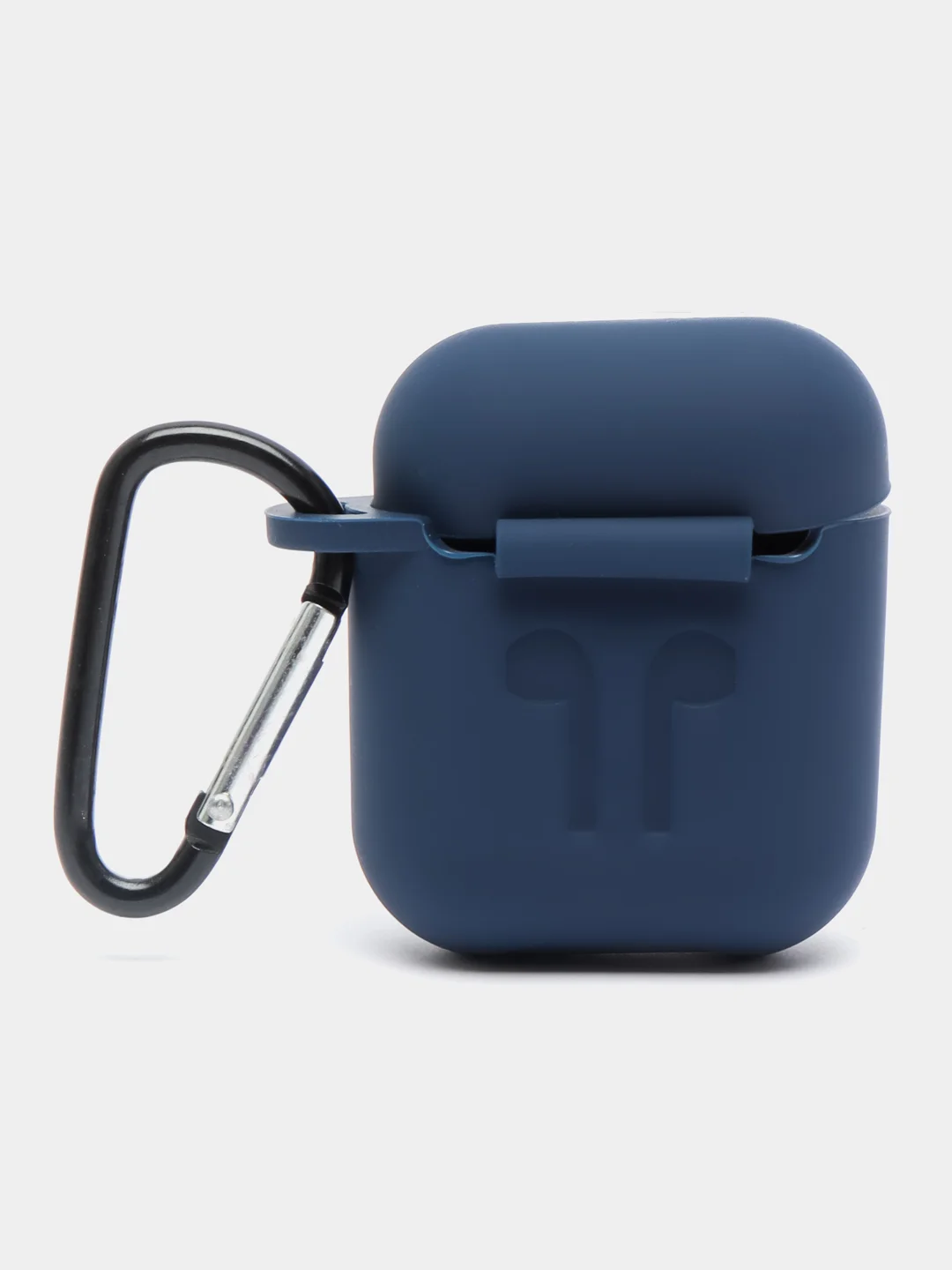 Индиго силиконовый чехол для наушников AirPods 1, 2, с карабином