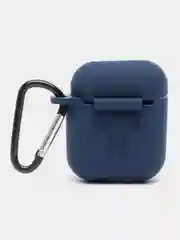 Индиго силиконовый чехол для наушников AirPods 1, 2, с карабином