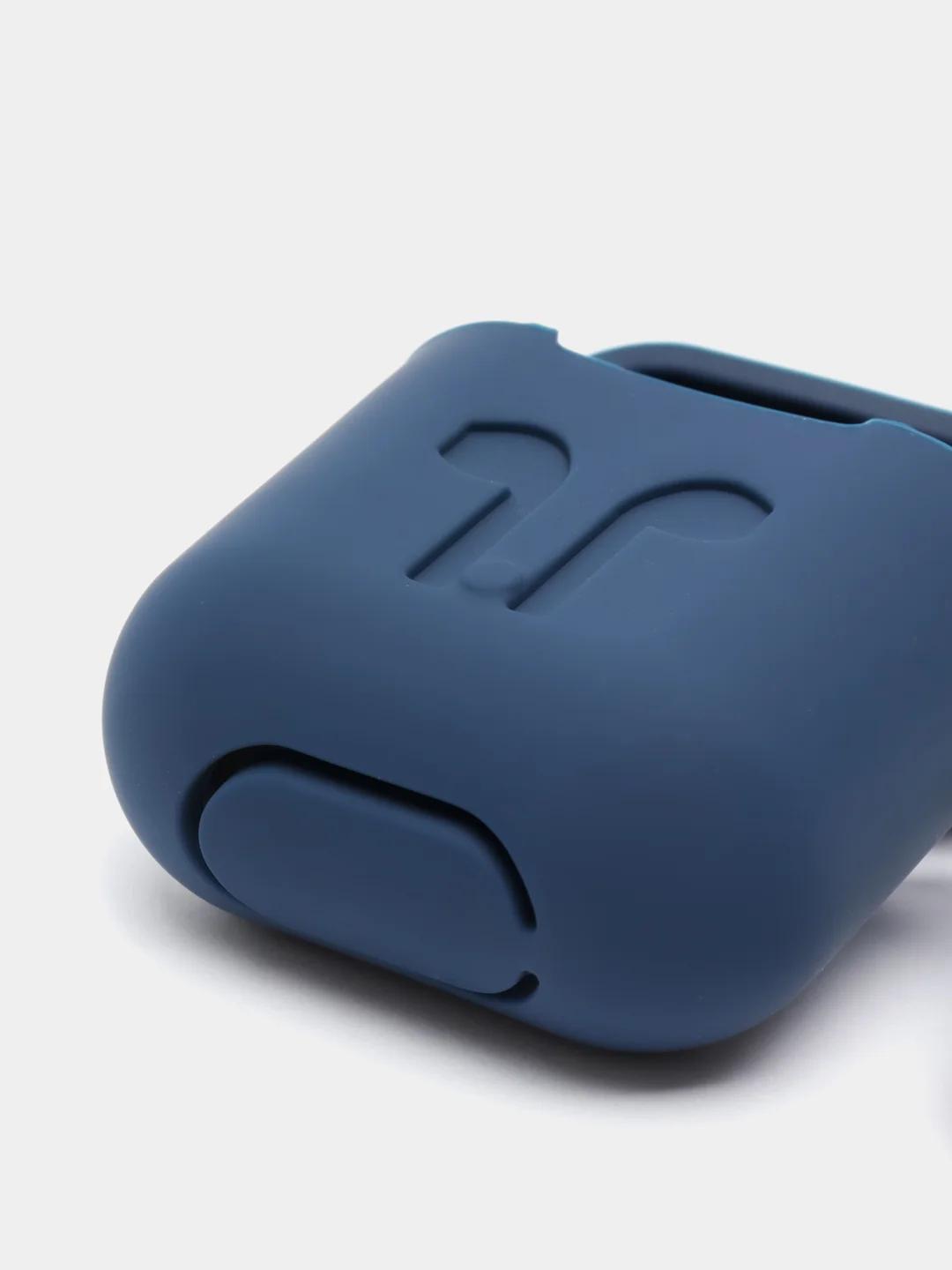Индиго силиконовый чехол для наушников AirPods 1, 2, с карабином