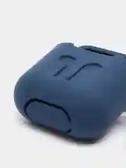 Индиго силиконовый чехол для наушников AirPods 1, 2, с карабином