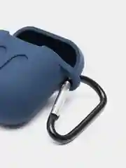 Индиго силиконовый чехол для наушников AirPods 1, 2, с карабином