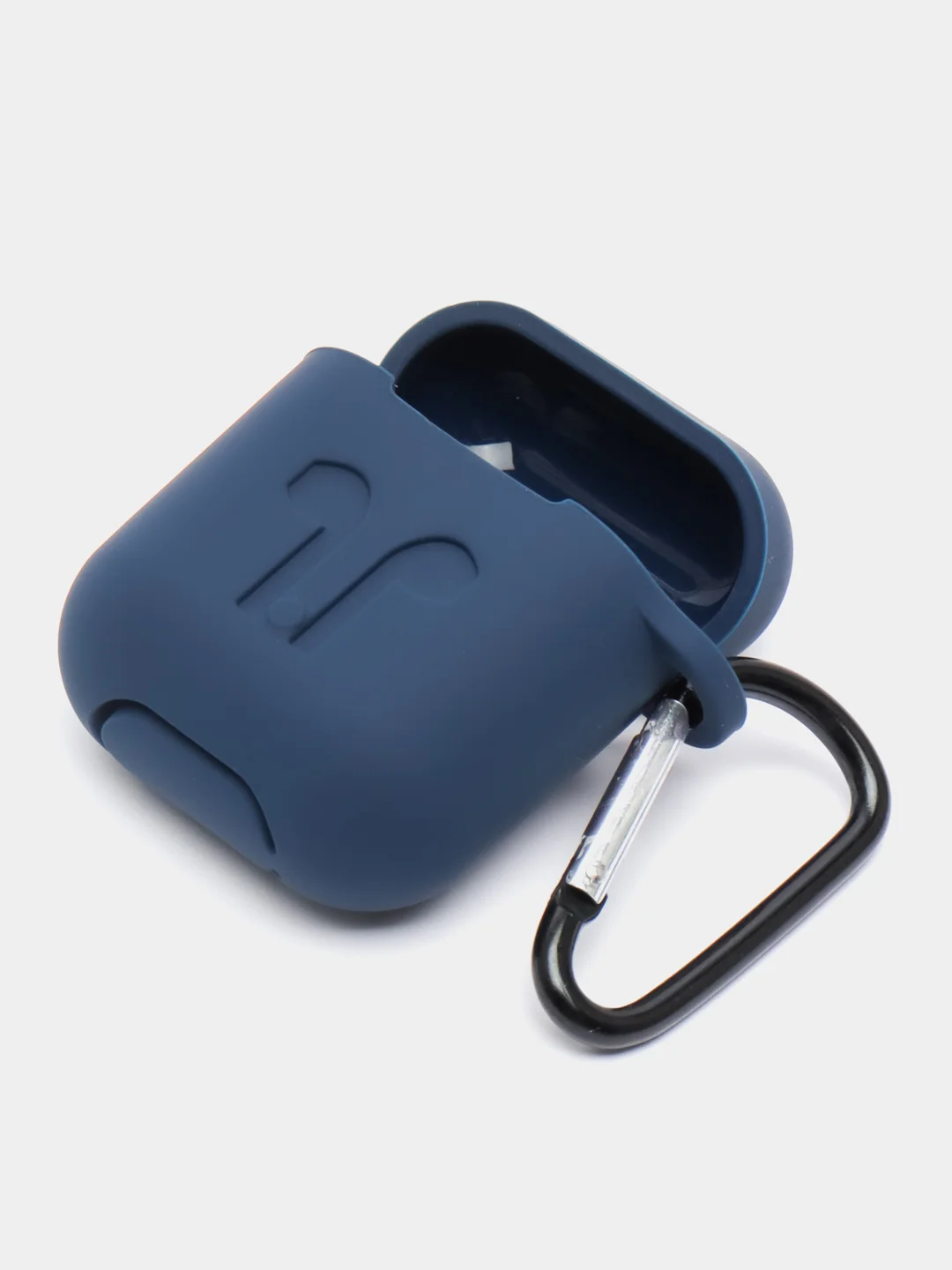 Индиго силиконовый чехол для наушников AirPods 1, 2, с карабином
