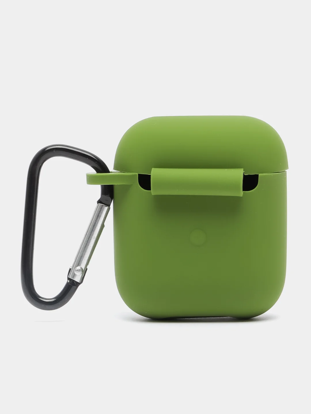 Зелёный хаки силиконовый чехол для наушников AirPods 1, 2, с карабином