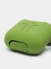 Зелёный хаки силиконовый чехол для наушников AirPods 1, 2, с карабином