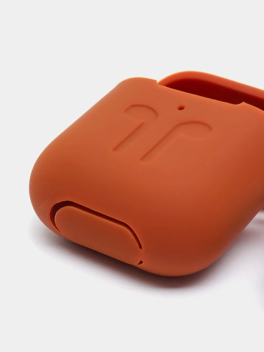 Коричневый силиконовый чехол для наушников AirPods 1, 2, с карабином