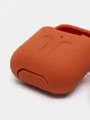 Коричневый силиконовый чехол для наушников AirPods 1, 2, с карабином