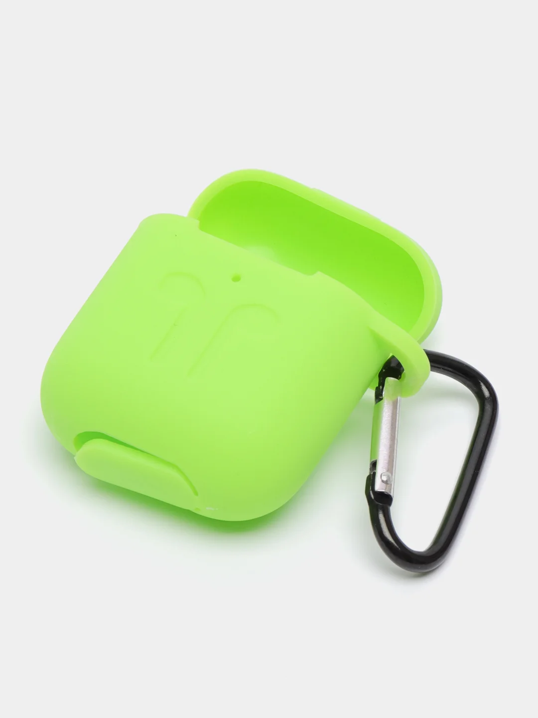 Лайм силиконовый чехол для наушников AirPods 1, 2, с карабином