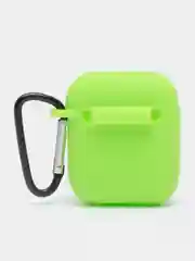 Лайм силиконовый чехол для наушников AirPods 1, 2, с карабином