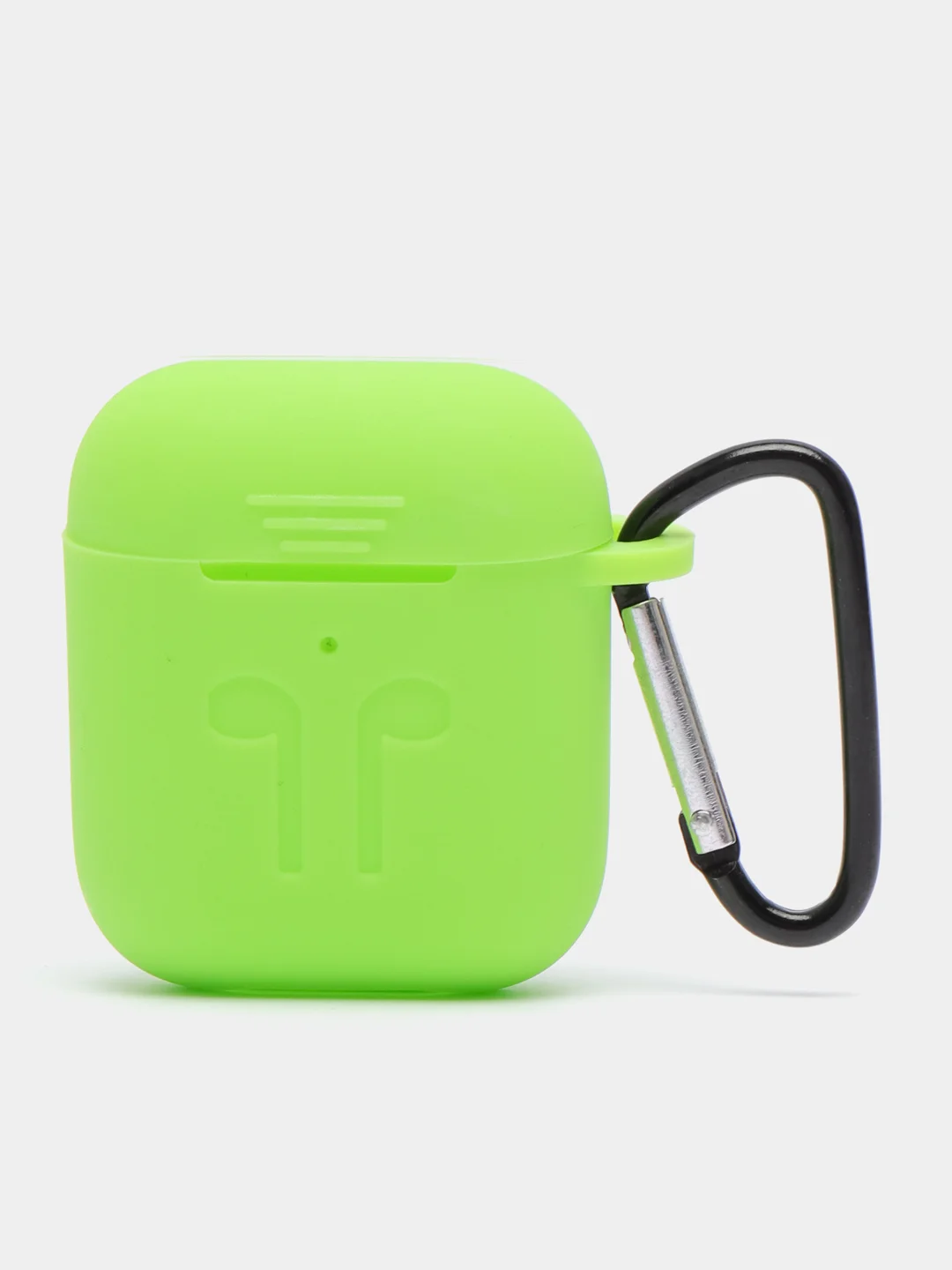Лайм силиконовый чехол для наушников AirPods 1, 2, с карабином