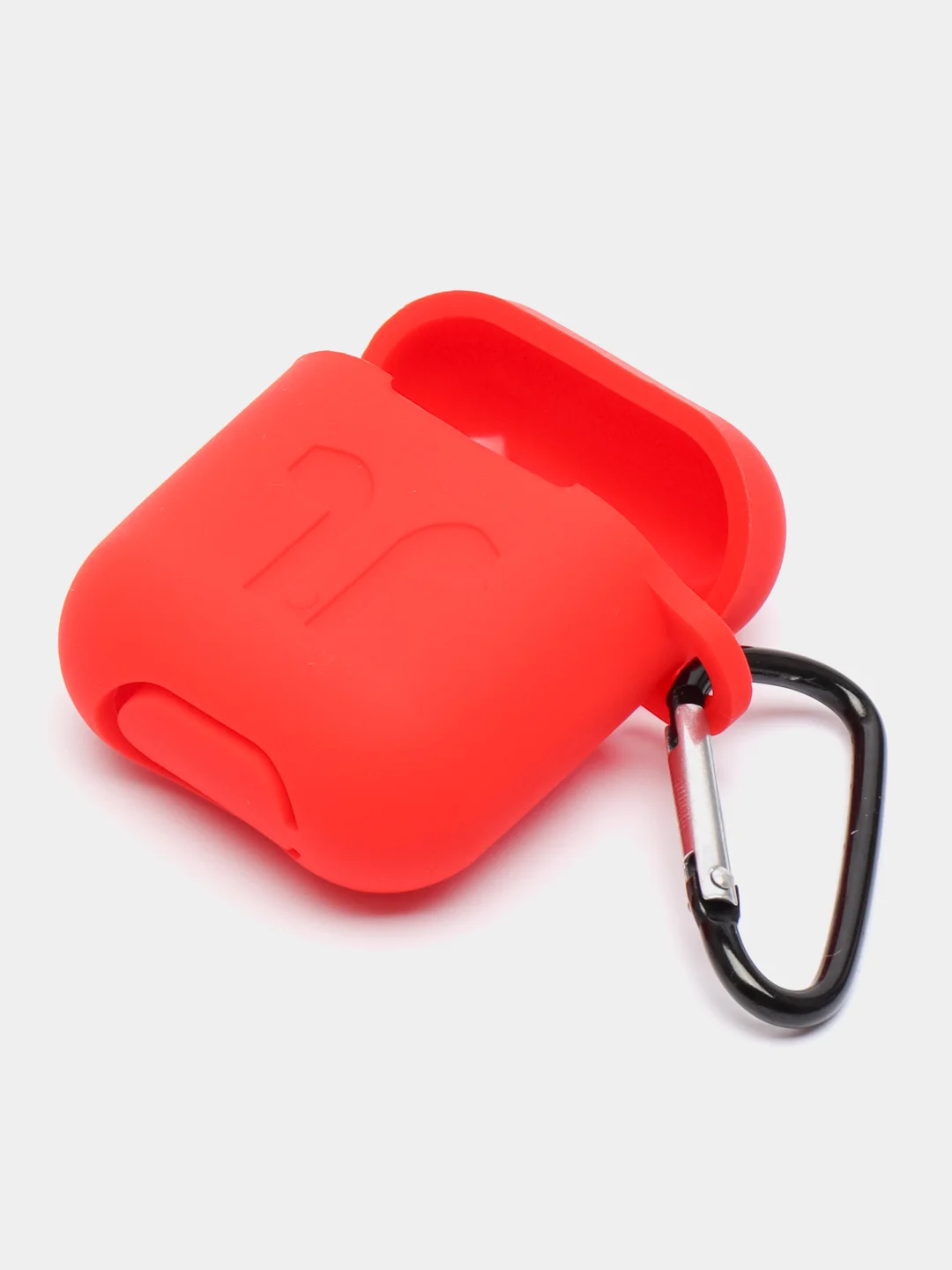 Красный силиконовый чехол для наушников AirPods 1, 2, с карабином
