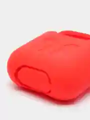 Красный силиконовый чехол для наушников AirPods 1, 2, с карабином