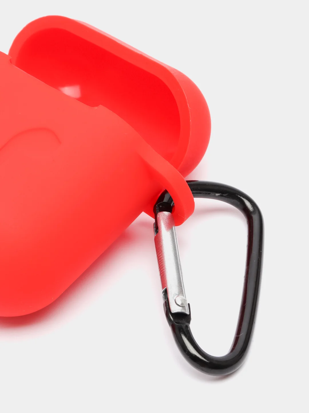 Красный силиконовый чехол для наушников AirPods 1, 2, с карабином