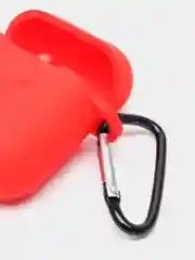Красный силиконовый чехол для наушников AirPods 1, 2, с карабином