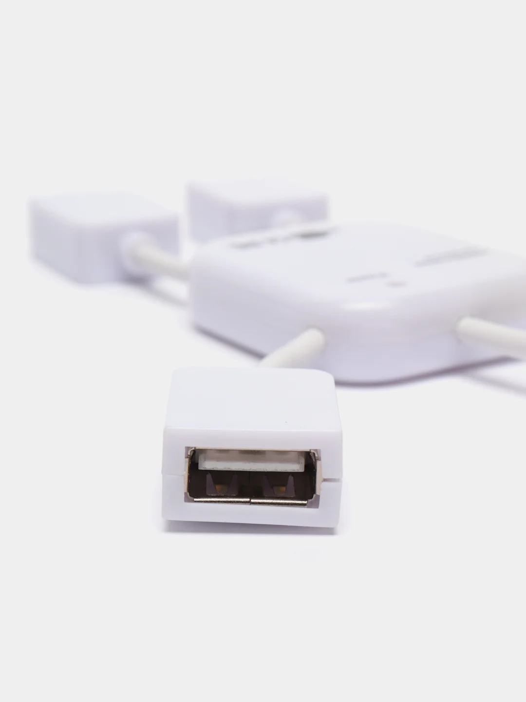 USB-разветвитель LuazON SSV-011, 4 порта, USB 2.0, кабель 0.4 м, белый