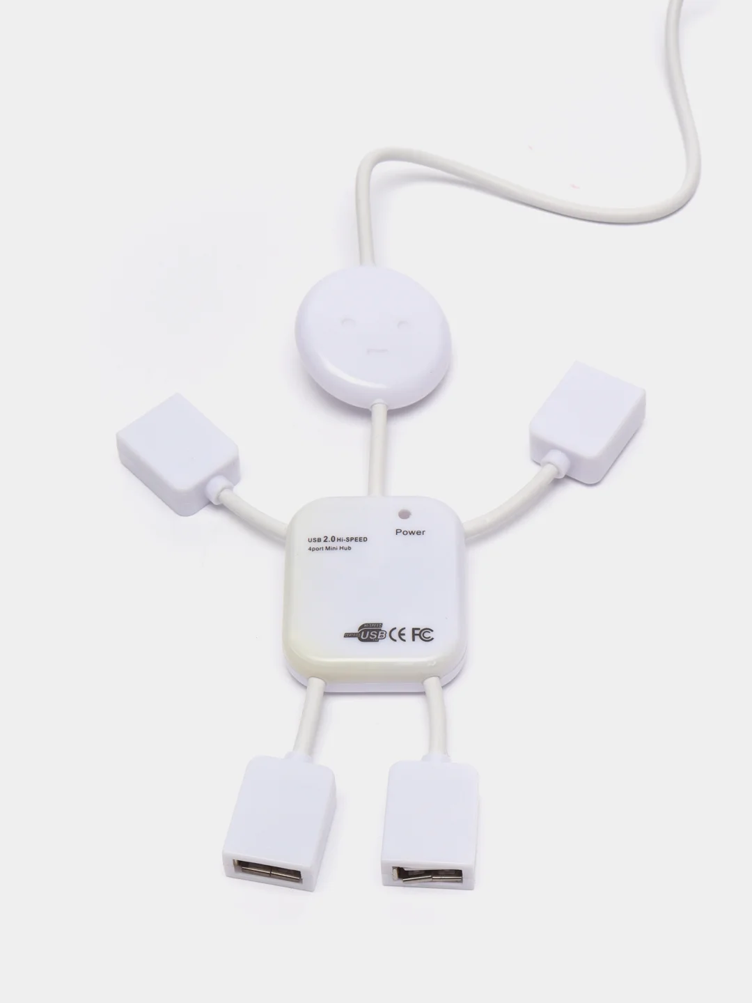 USB-разветвитель LuazON SSV-011, 4 порта, USB 2.0, кабель 0.4 м, белый