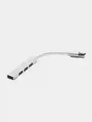 Серебряный хаб-концентратор USB 3.0 hub на 4 порта, переходник USB-хаб Type-C
