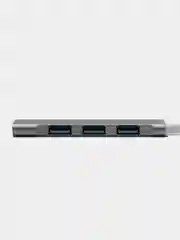 Серый хаб-концентратор USB 3.0 hub на 4 порта, переходник USB-хаб Type-C