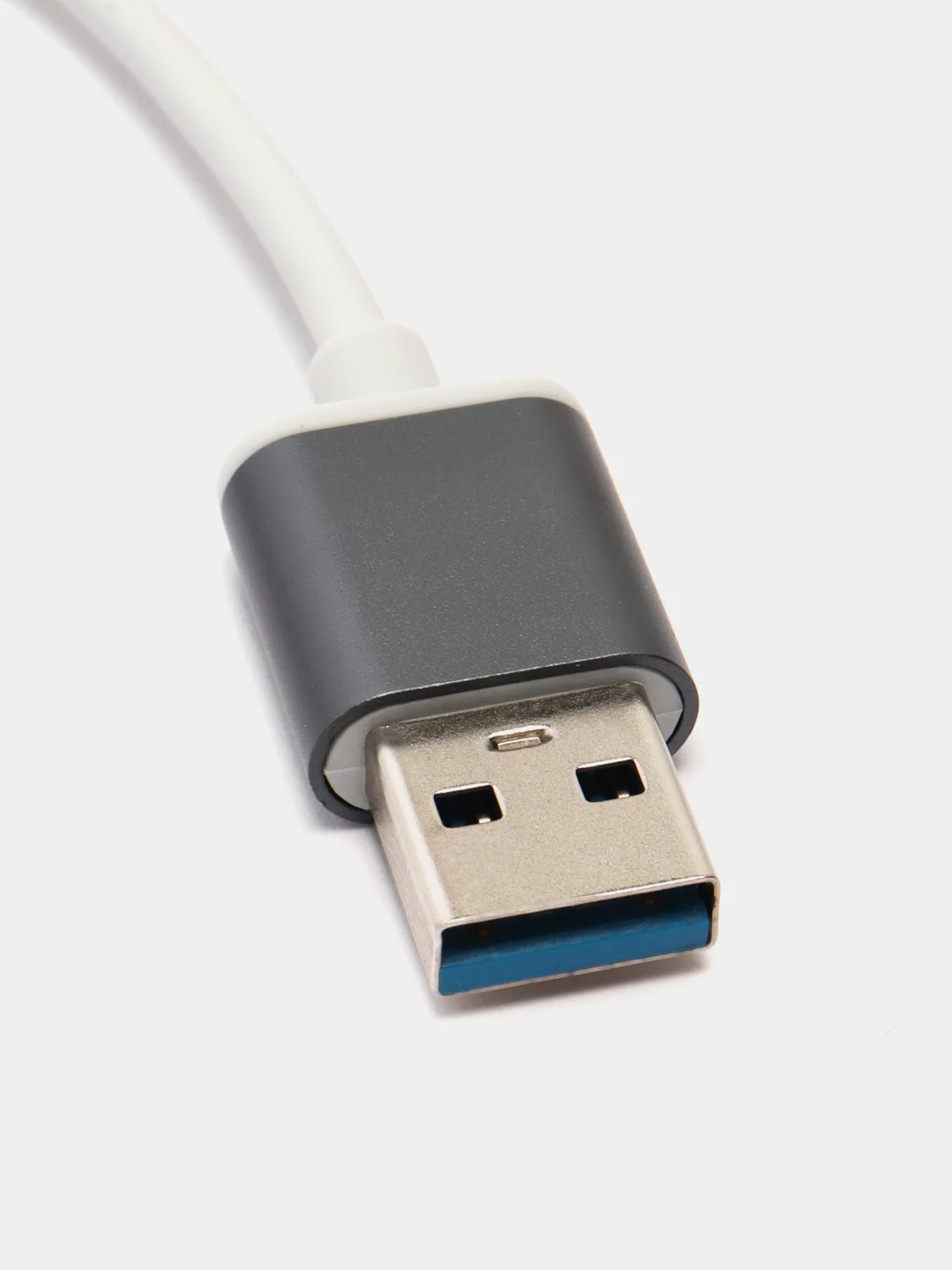 Серый хаб-концентратор USB 3.0 hub на 4 порта, переходник USB-хаб Type-C
