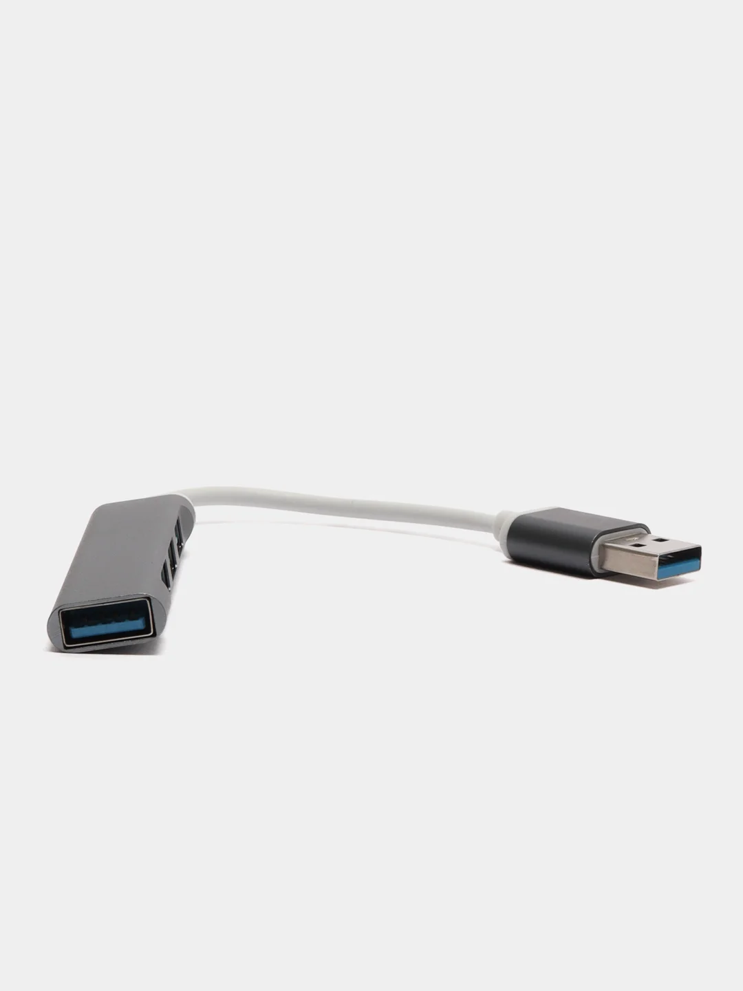 Серый хаб-концентратор USB 3.0 hub на 4 порта, переходник USB-хаб Type-C