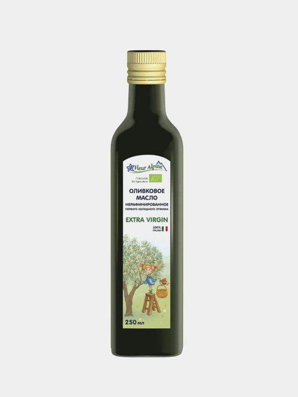 Масло оливковое Fleur Alpine, Extra Virgin, первого холодного отжима, с 3 лет, 250 мл