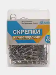 Скрепки канцелярский "Премиум", никелированные, 28 мм, 50 штук