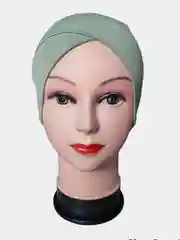 Мятный бони наискосок из ткани калифорния, чепчик, шапочка
