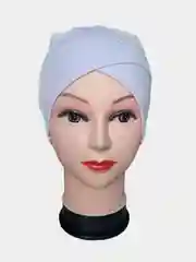Белый бони наискосок из ткани калифорния, чепчик, шапочка