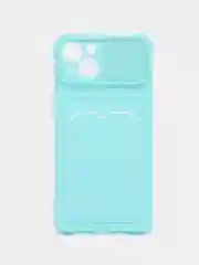 Небесно-голубой чехол для iPhone 11, 12, 13, Pro, Max, с карманом и защитой камеры