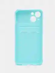 Небесно-голубой чехол для iPhone 11, 12, 13, Pro, Max, с карманом и защитой камеры