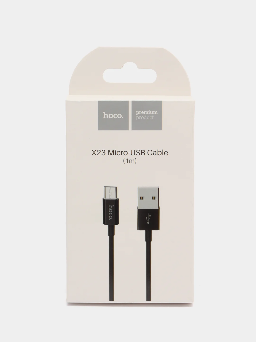 Белый usb-кабель HOCO X23 для зарядки и передачи данных Micro USB/Type-C, 1 м