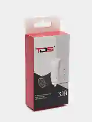 Серый автомобильное зарядное устройство TDS, 2 х USB, 2.1А