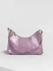 Розовый женская сумка багет с жемчужным украшением