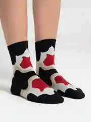 Красный носки женские хлопковые с рисунком